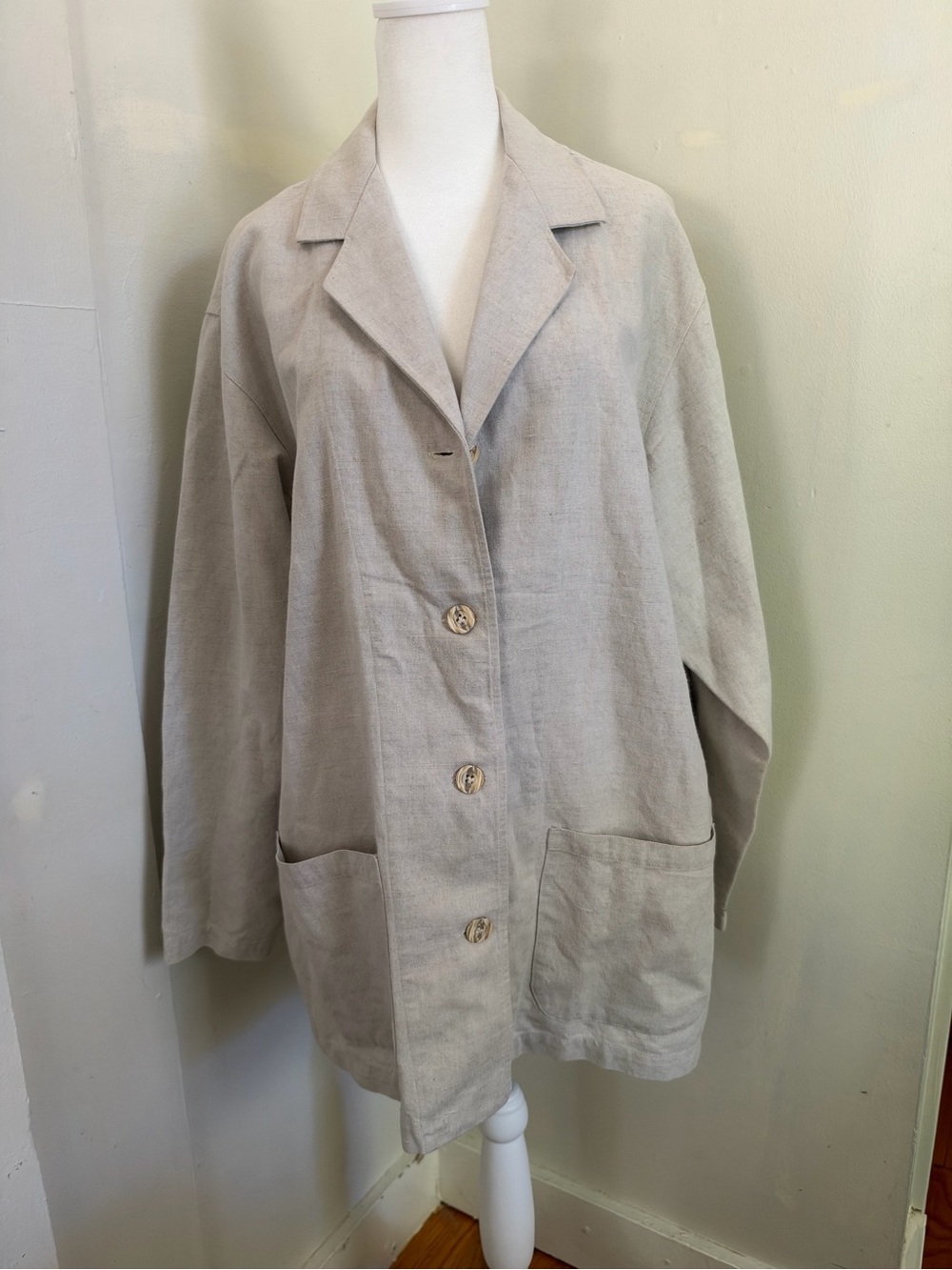 Calvin Klein Women’s Oversize Linen & Cotton Blazer Size Medium